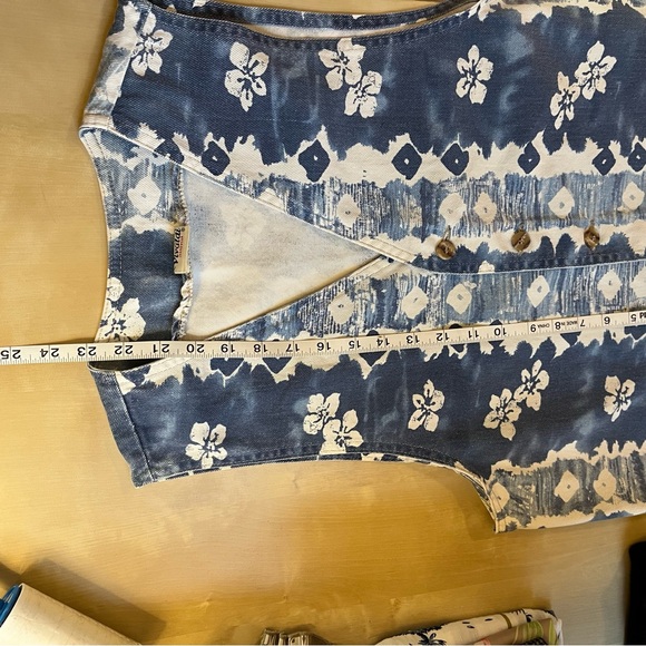 Vivaldi vintage Blue Floral Denim Vest - Picture 6 of 6